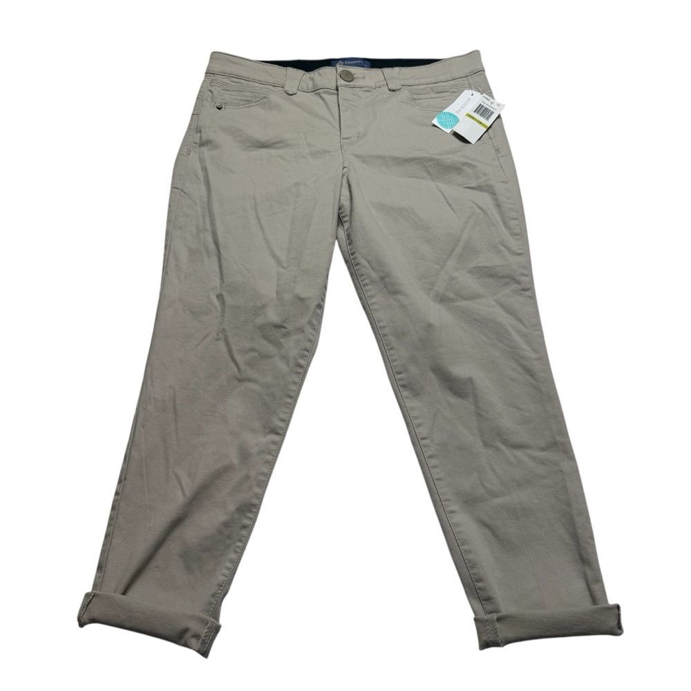 NWT Democracy Ab Solution Karessa Capri Skinny Jeans Khaki Tan Flax Sz 14